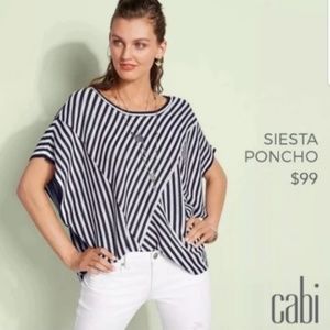 CAbi 5395 Siesta Poncho Navy/Off-white Sz S